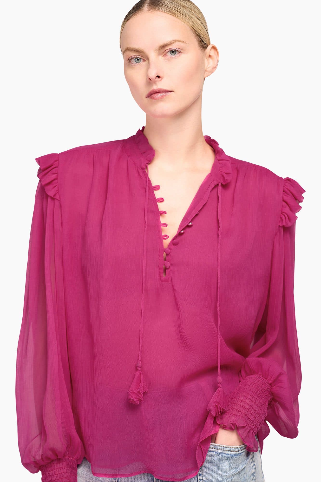 Blouse Dames Brent Roze - alternatieve afbeelding