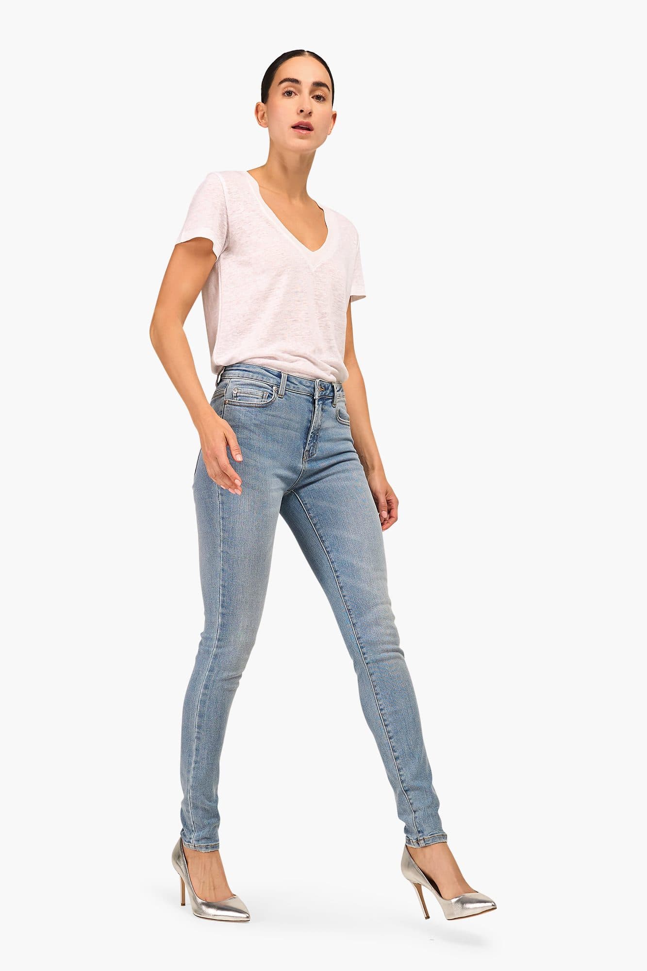 High Rise Skinny Jeans Rocket Blauw 323 - 5