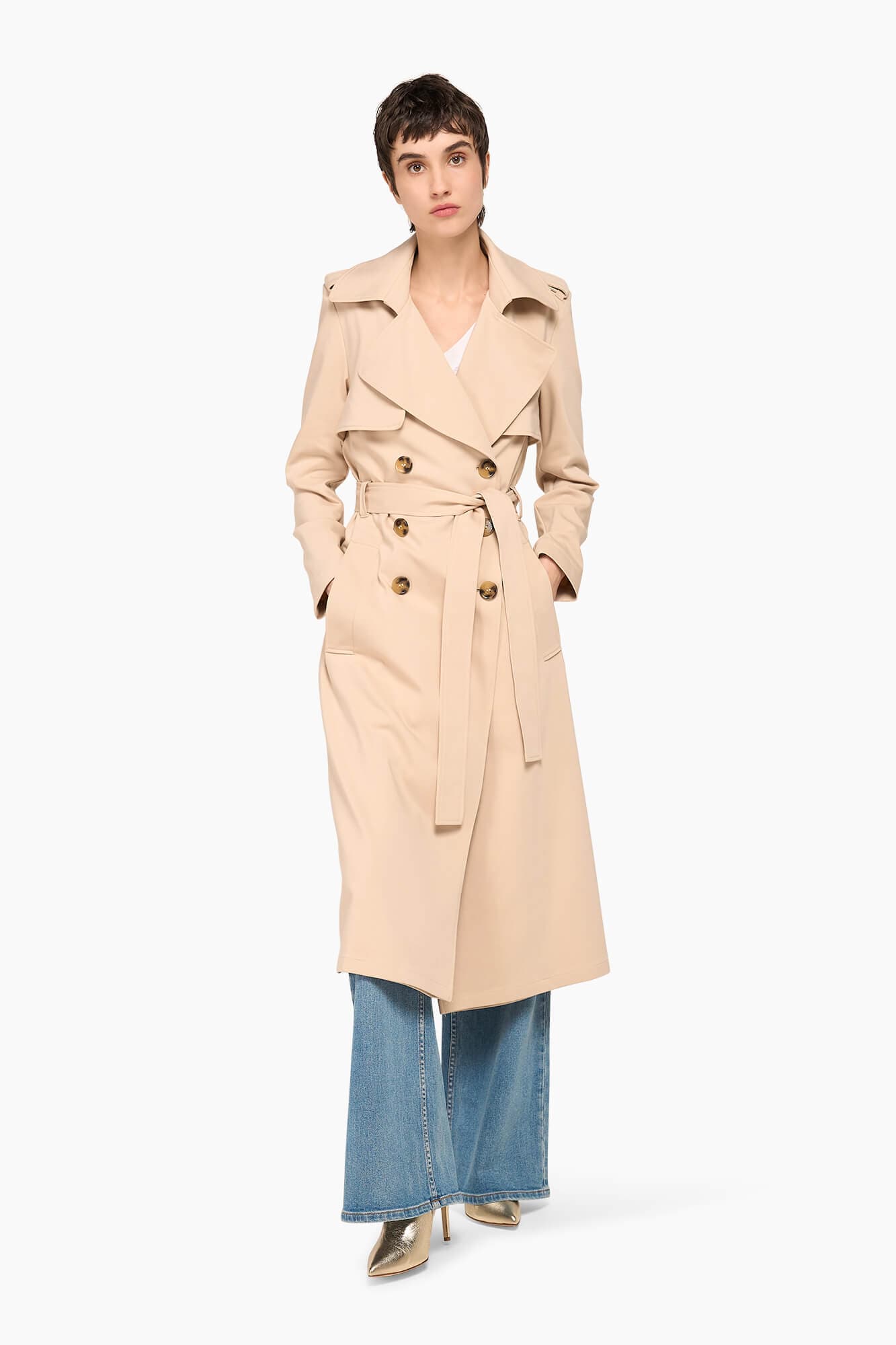 Trenchcoat Dames Robert Beige - alternatieve afbeelding