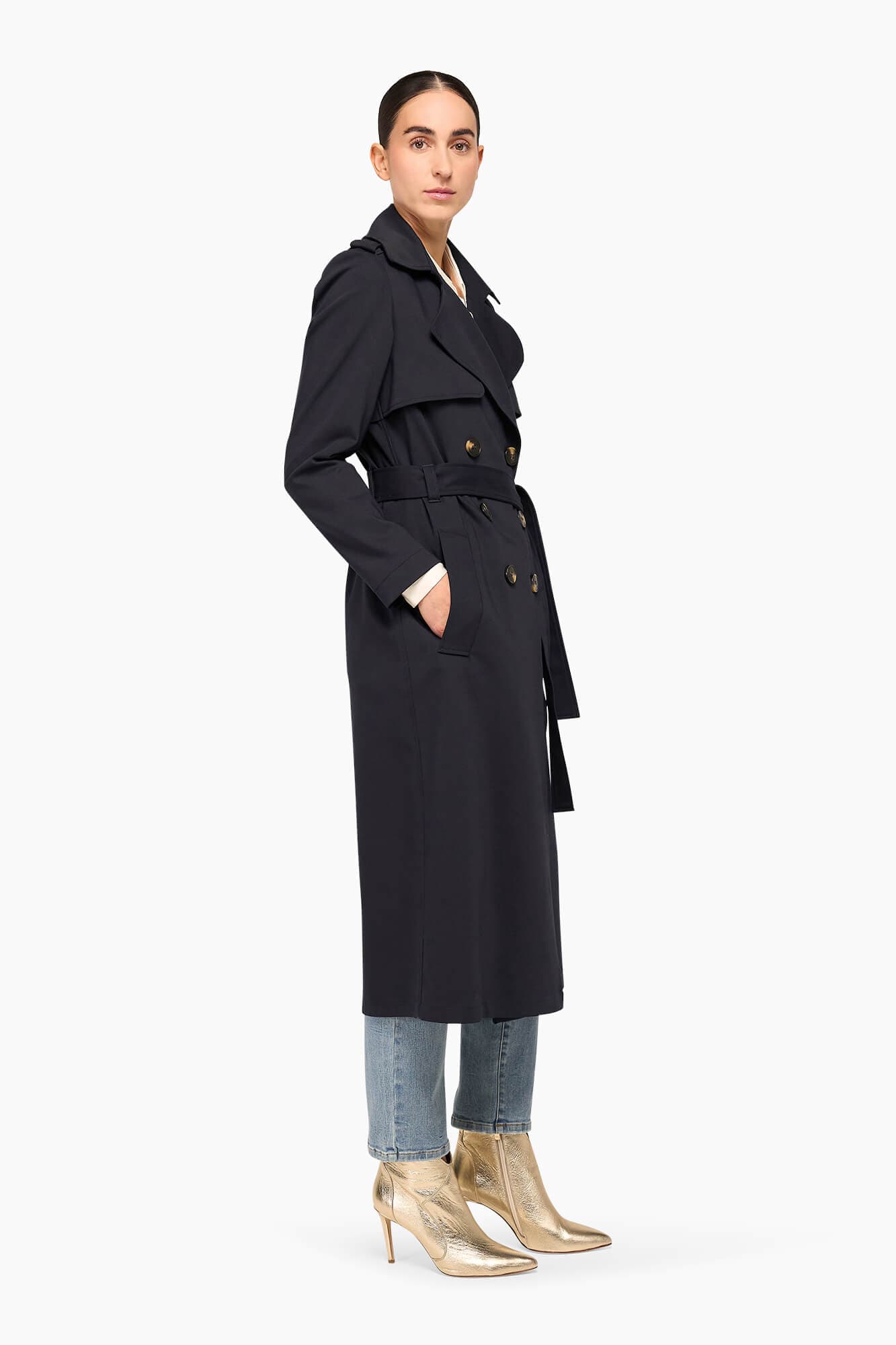 Trenchcoat Dames Robert Navy Blue - 5