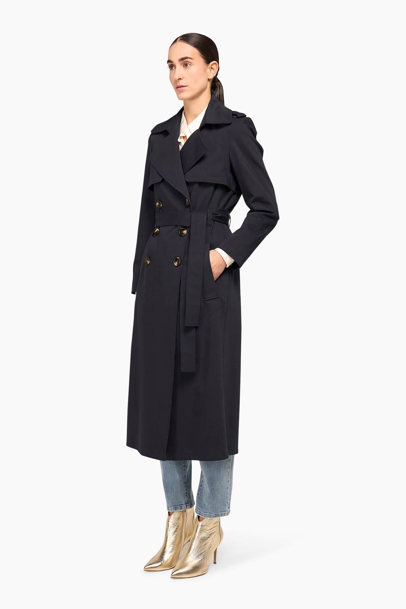 Trenchcoat Dames Robert Navy Blue - 4