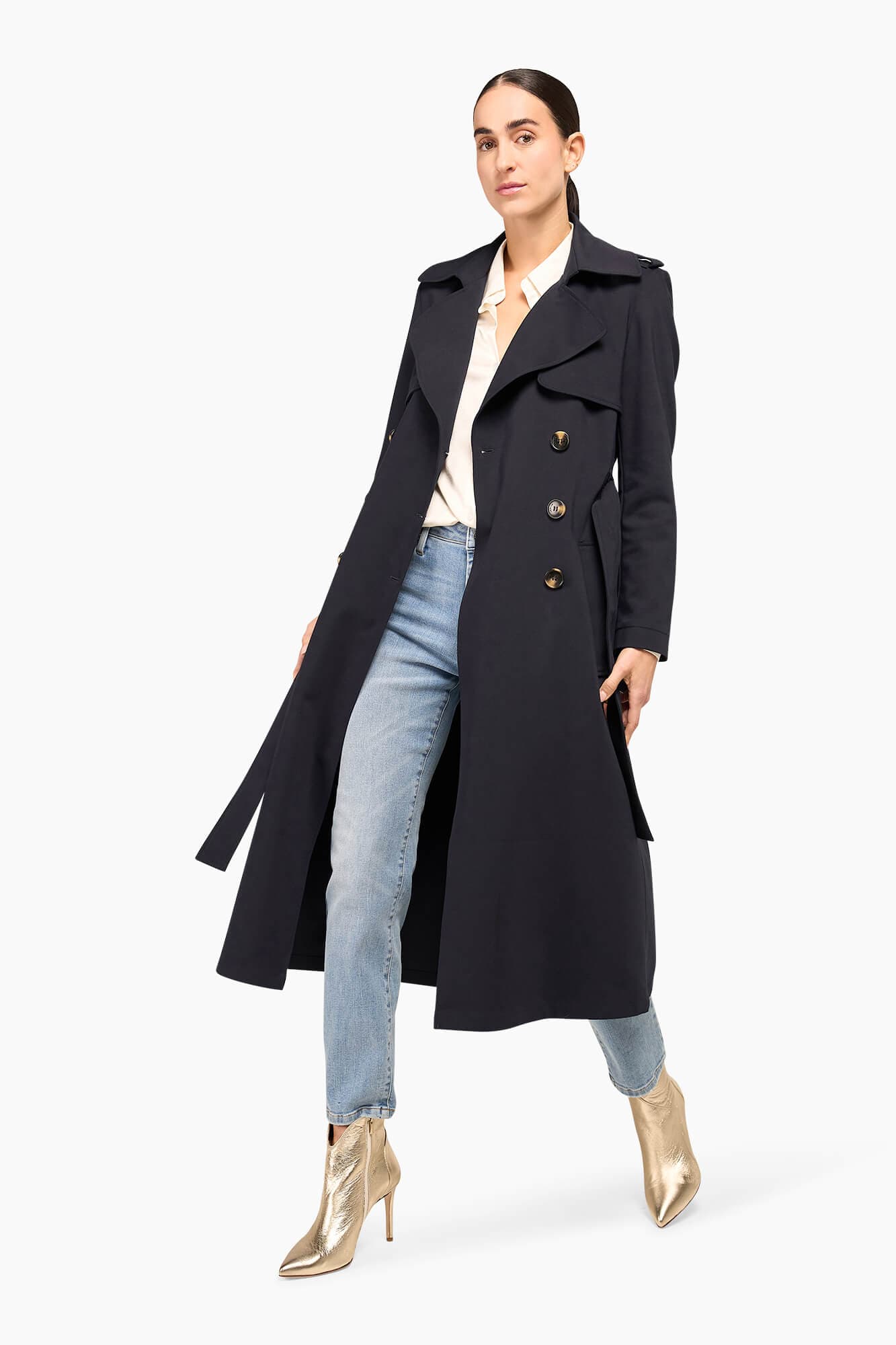 Trenchcoat Dames Robert Navy Blue - alternatieve afbeelding