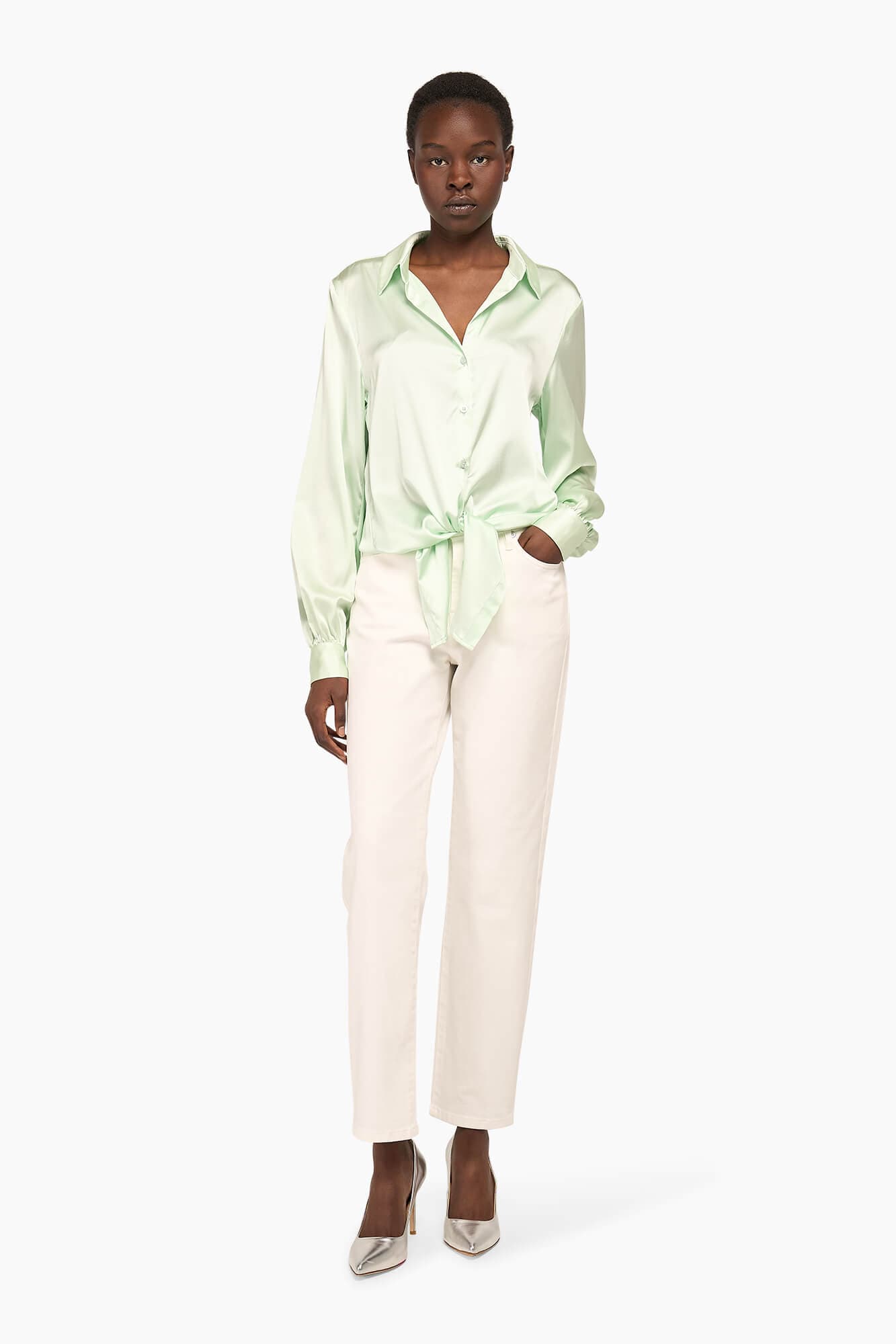 Zijden Blouse Dames Bobby Mint