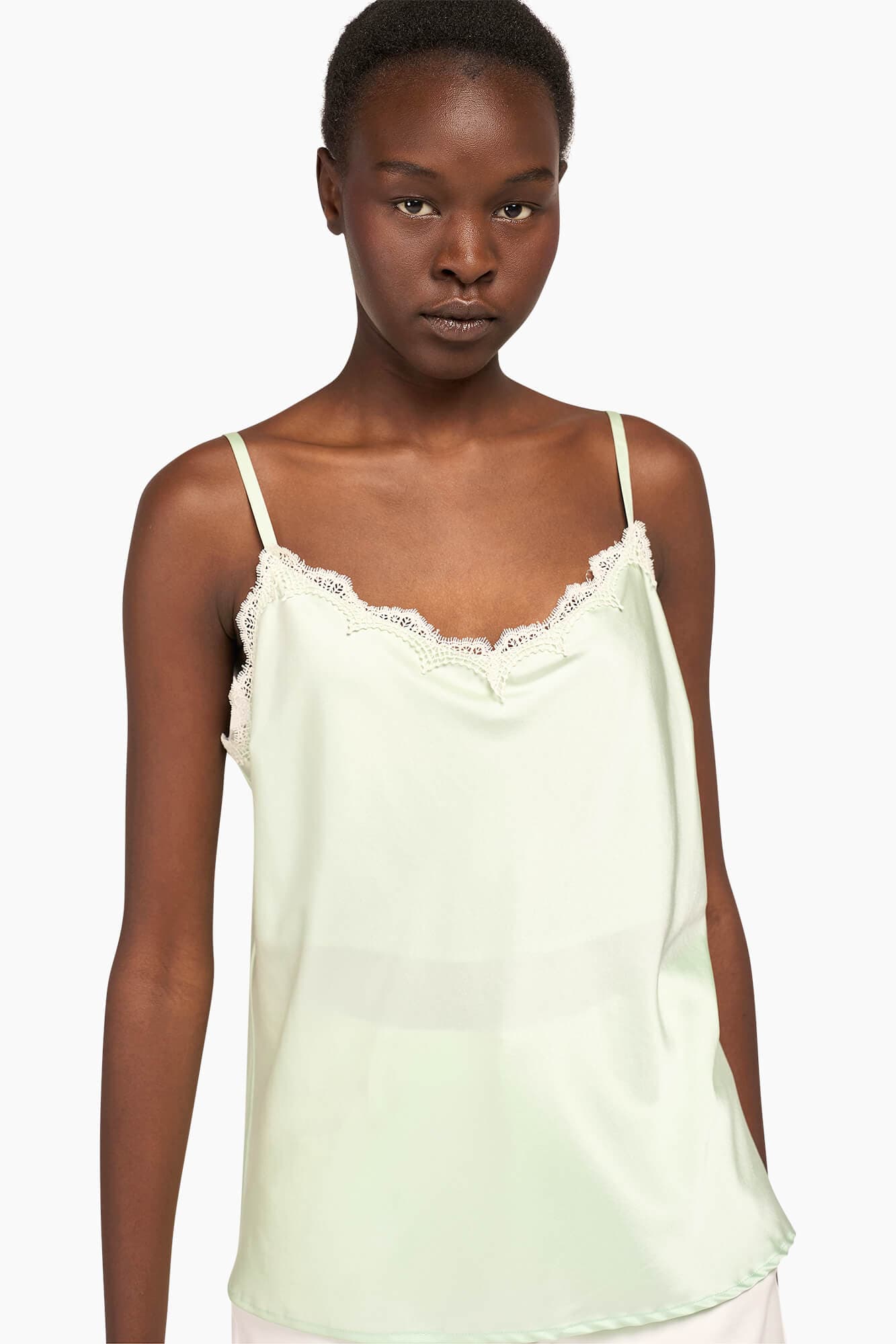 Zijden Top Dames Kant River Mint - 3