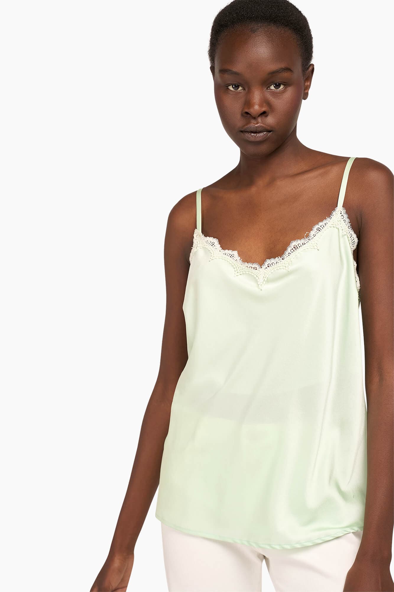 Zijden Top Dames Kant River Mint - alternatieve afbeelding