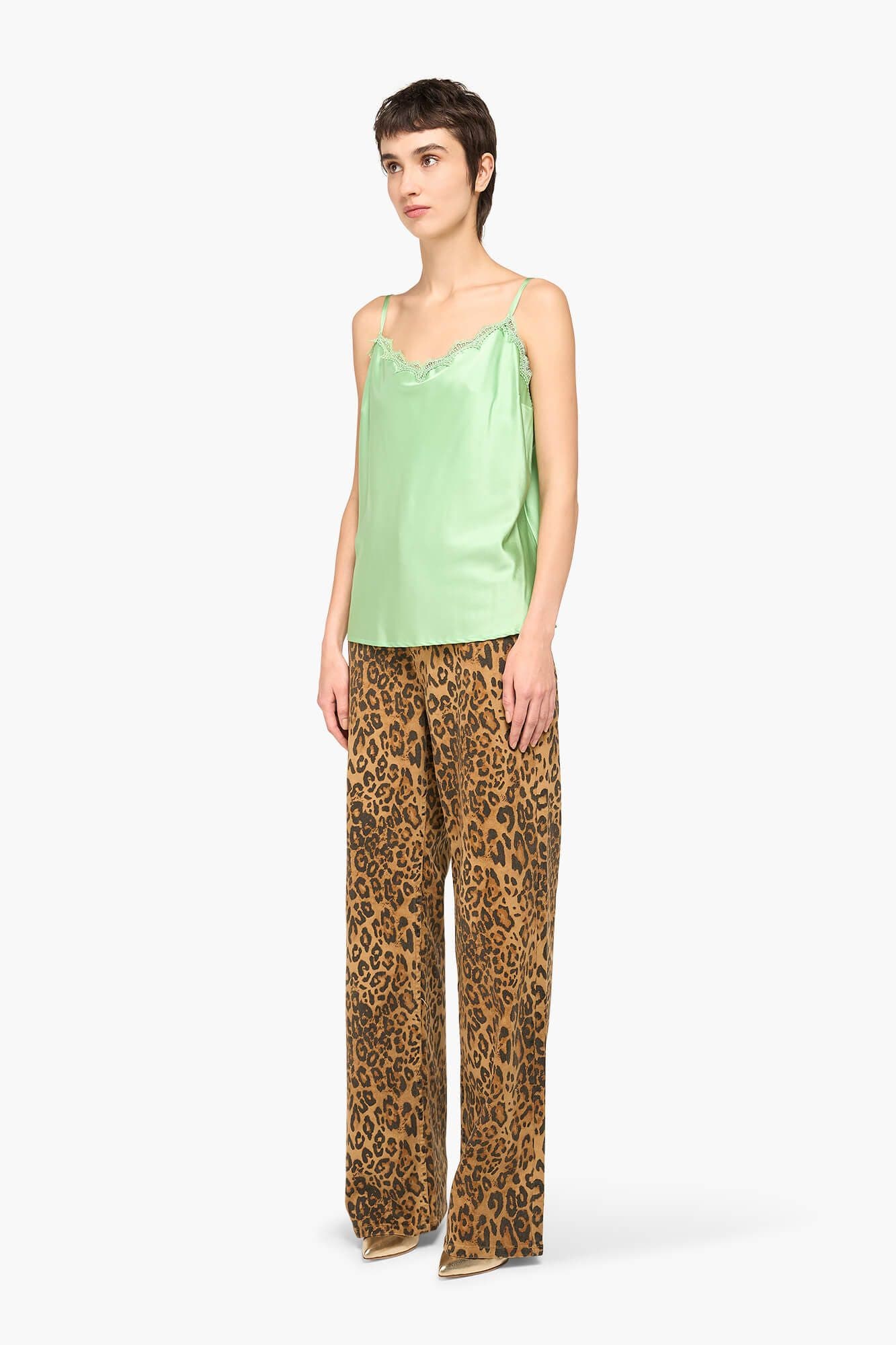 Zijden Top Dames Kant River Groen - 4