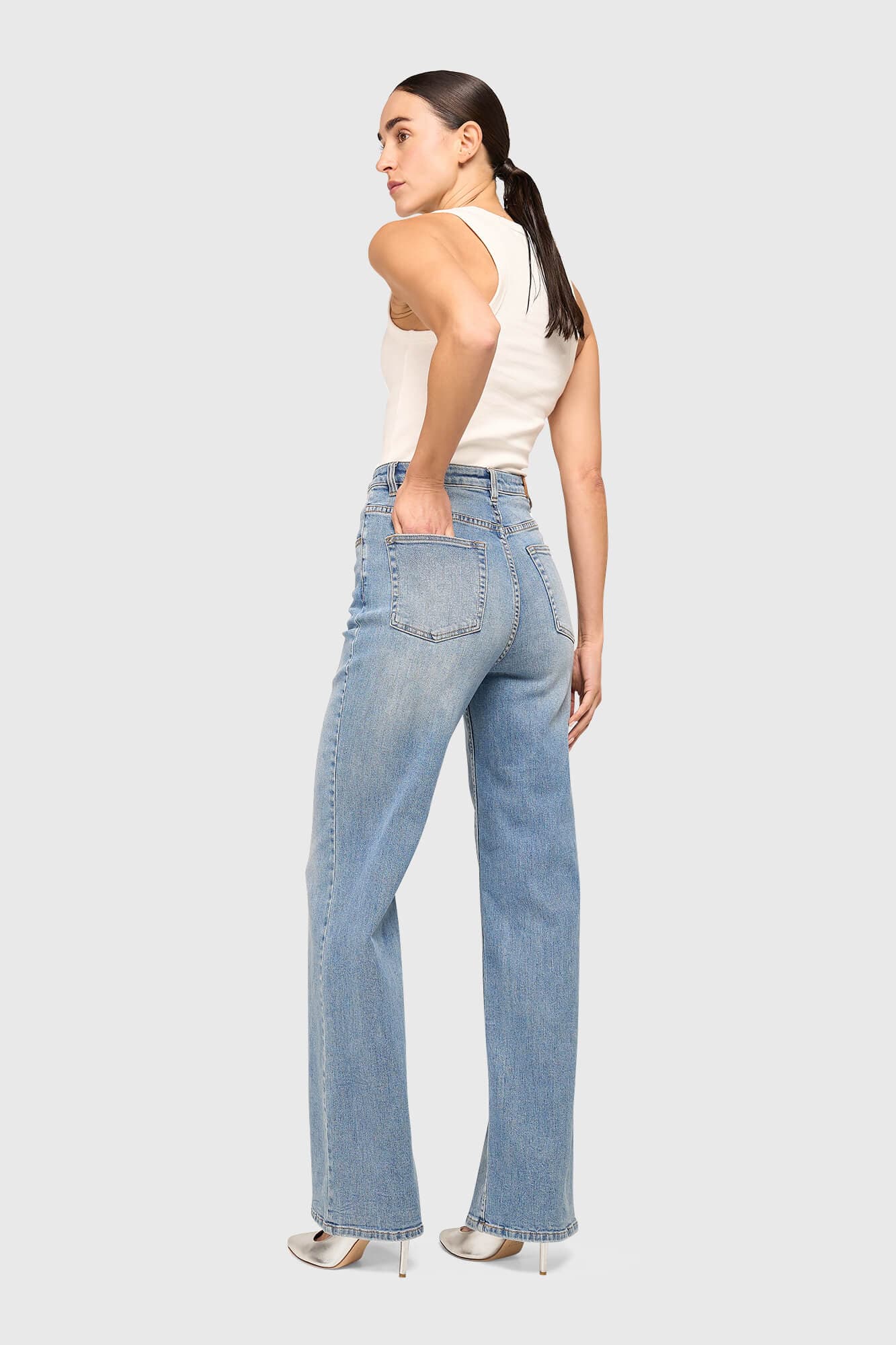 Jeans Dames Wijde Pijp Jason Blauw 323 - 3