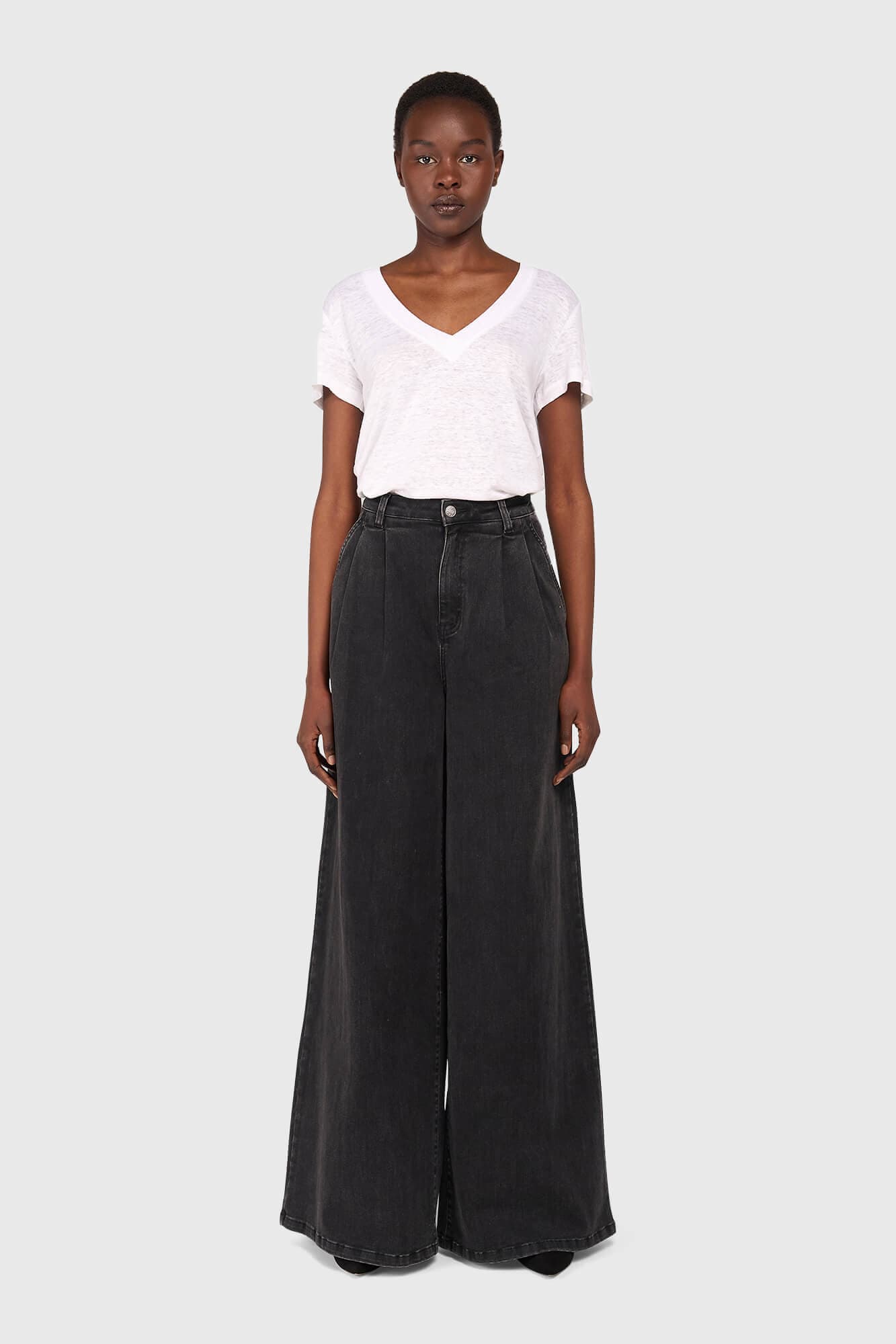 Jeans Wijde Pijp Dames Dollar Zwart 410