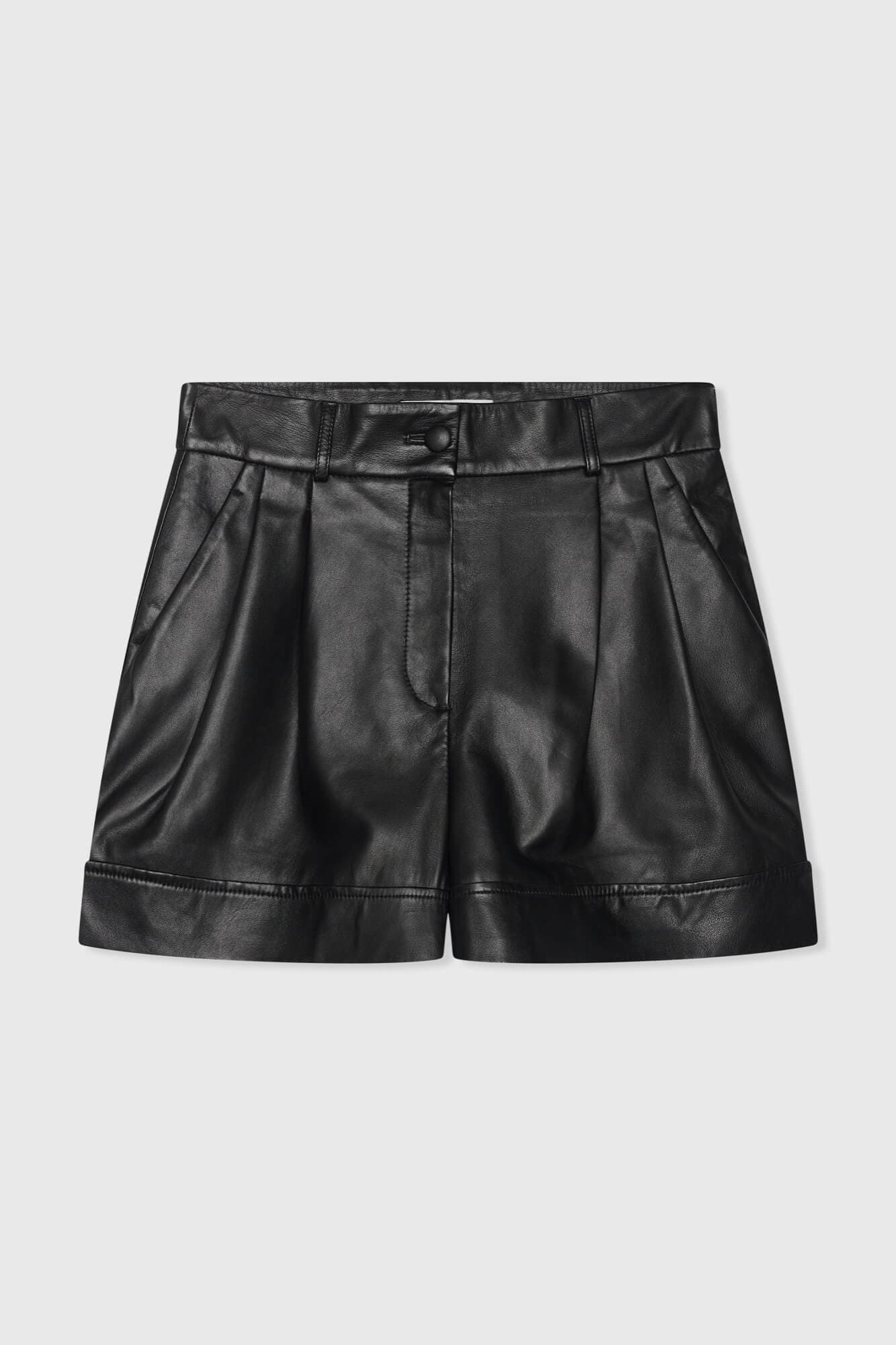 Shortje Dames Leer Arthur Zwart - 5