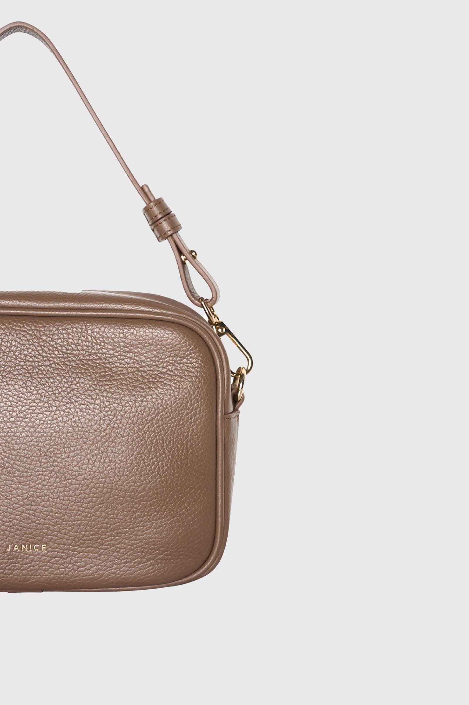 Leren Crossbody Dames Bruce Taupe - alternatieve afbeelding