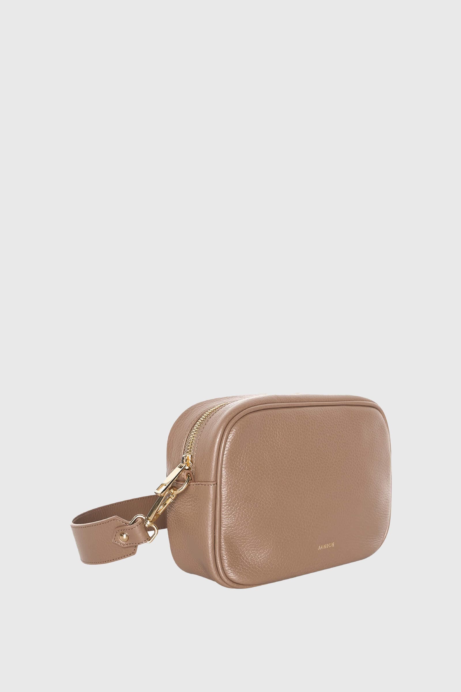 Leren Crossbody Dames Bruce Taupe - 5