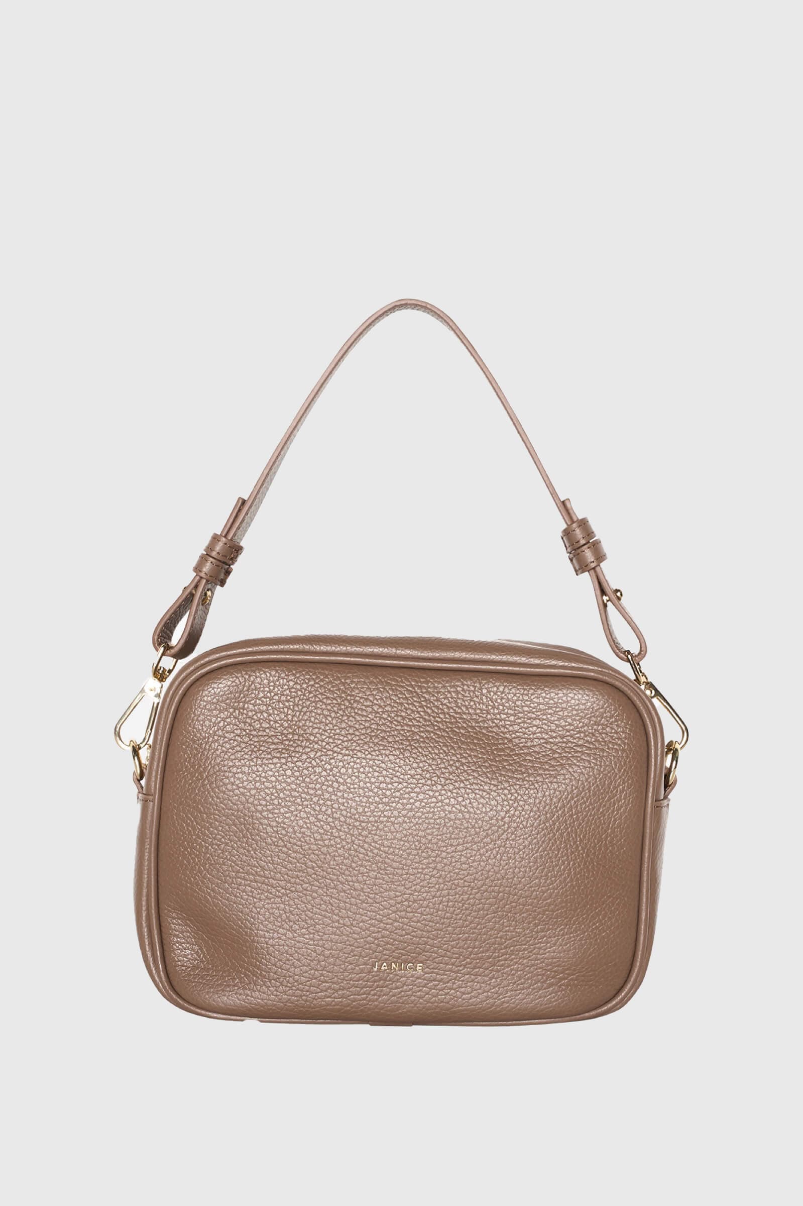 Leren Crossbody Dames Bruce Taupe