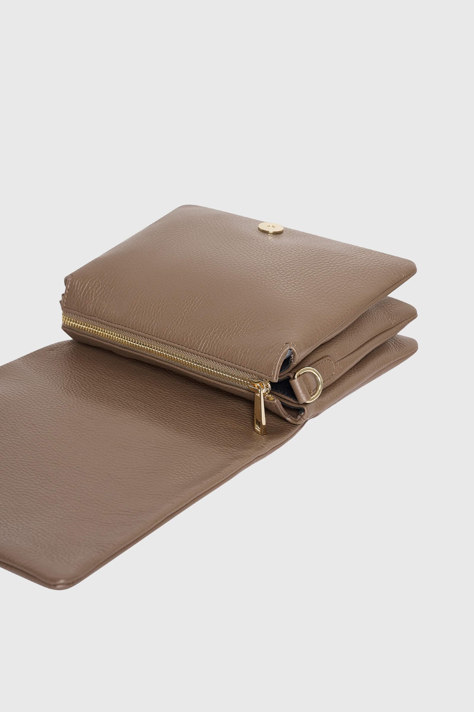 Leren Schoudertas Dames Skylar Taupe - 3