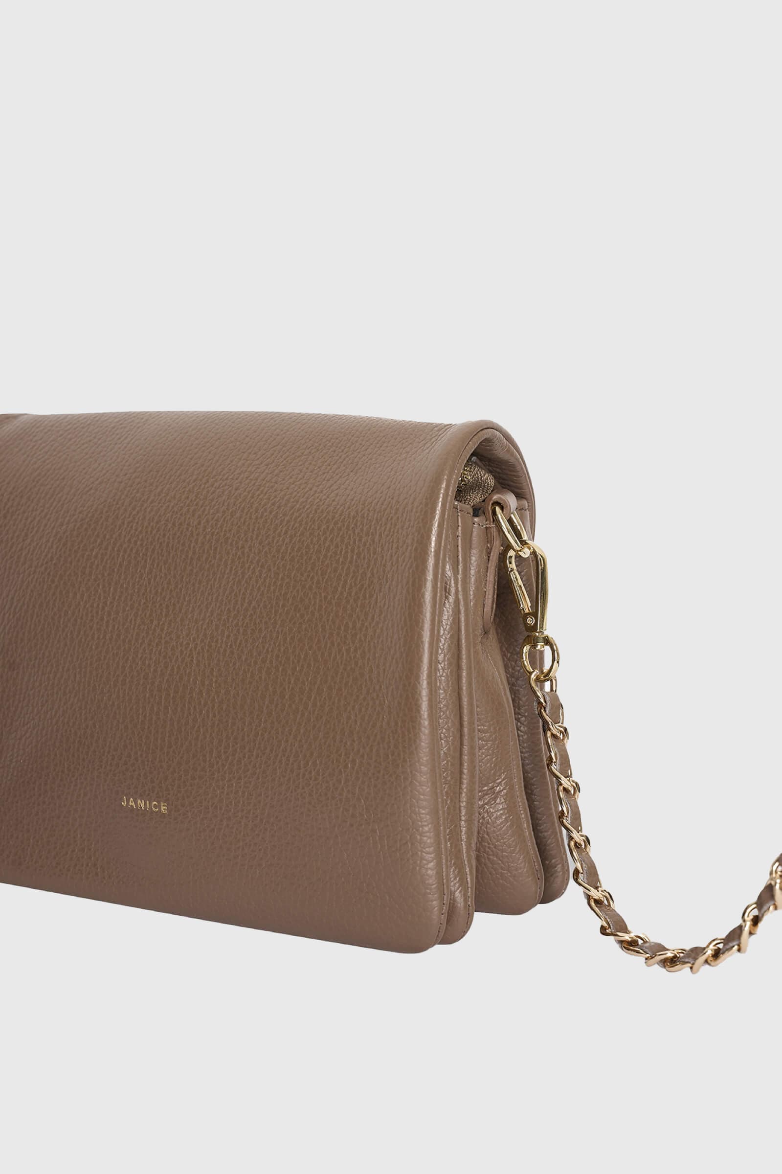 Leren Schoudertas Dames Skylar Taupe - 5