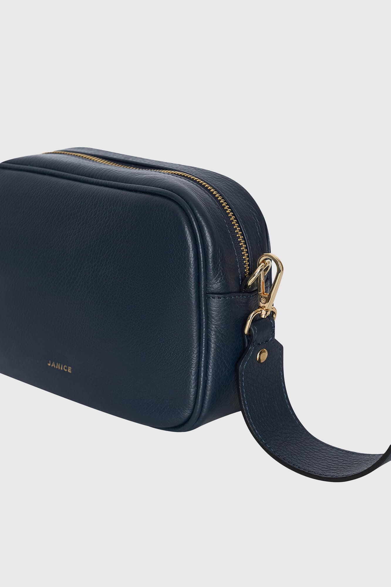 Leren Crossbody Dames Bruce Navy Blue - 4