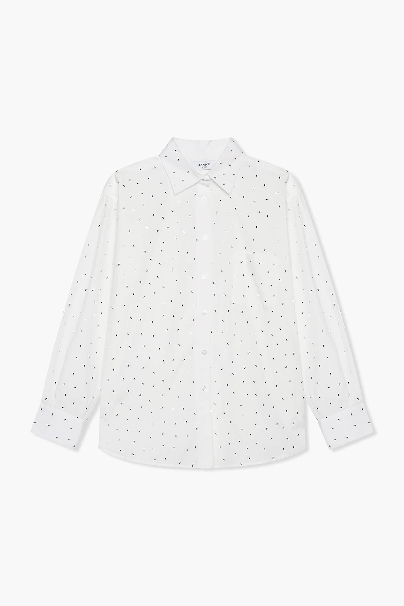 Katoenen Blouse Dames Steentjes Kygo Wit - 5