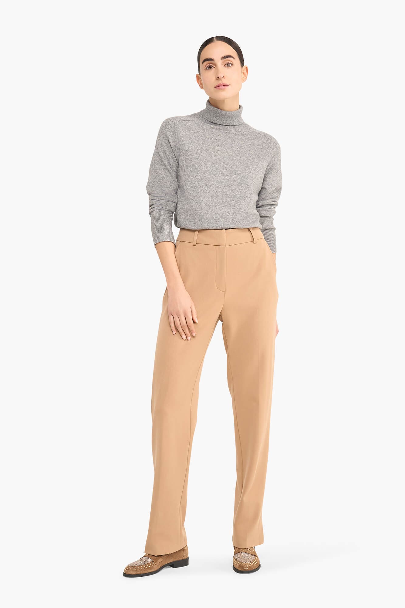 Broek Dames Splitje Marc Beige - alternatieve afbeelding
