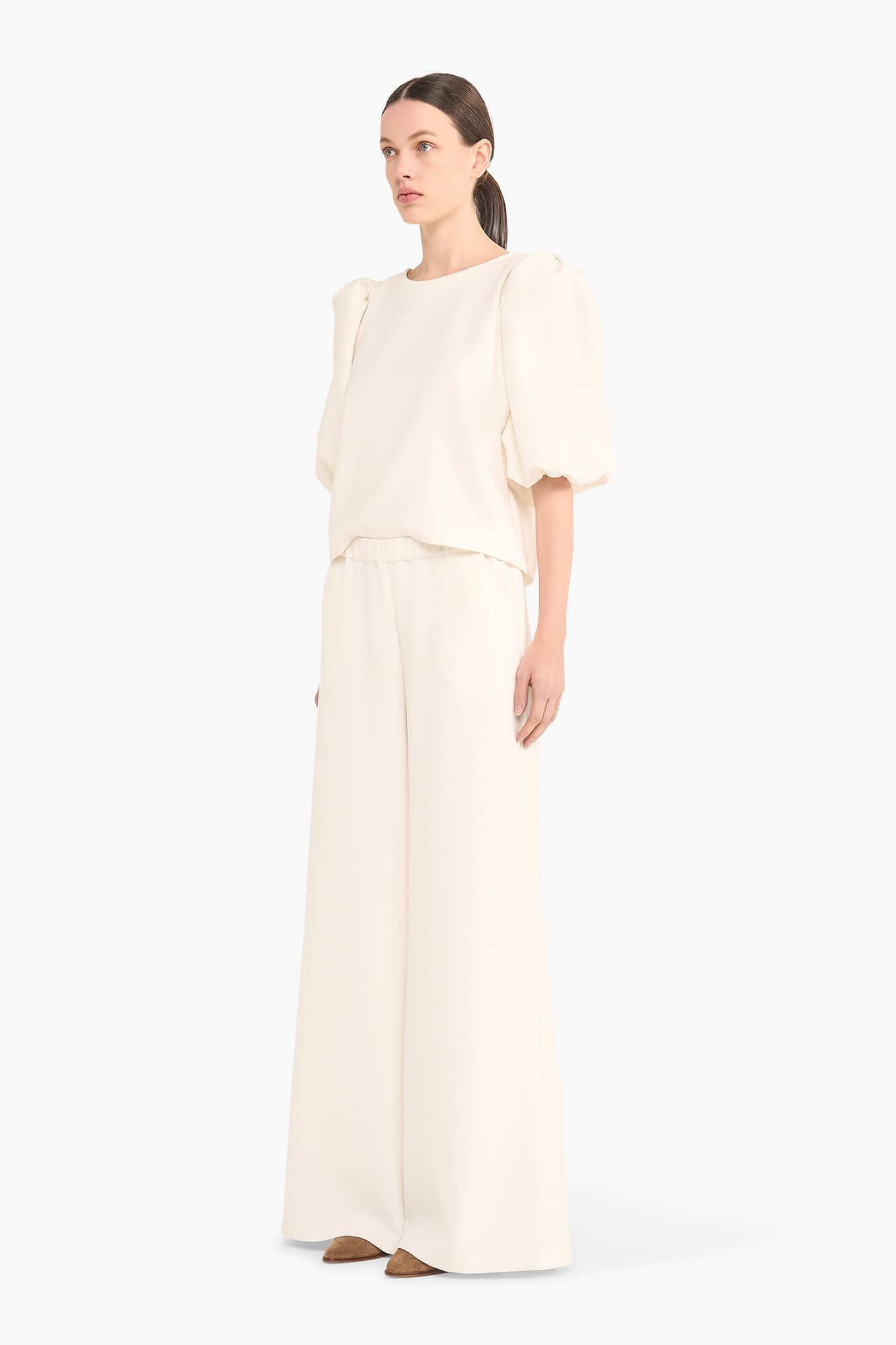 Broek Wijde Pijp Elastiek Ringo Off White - 4