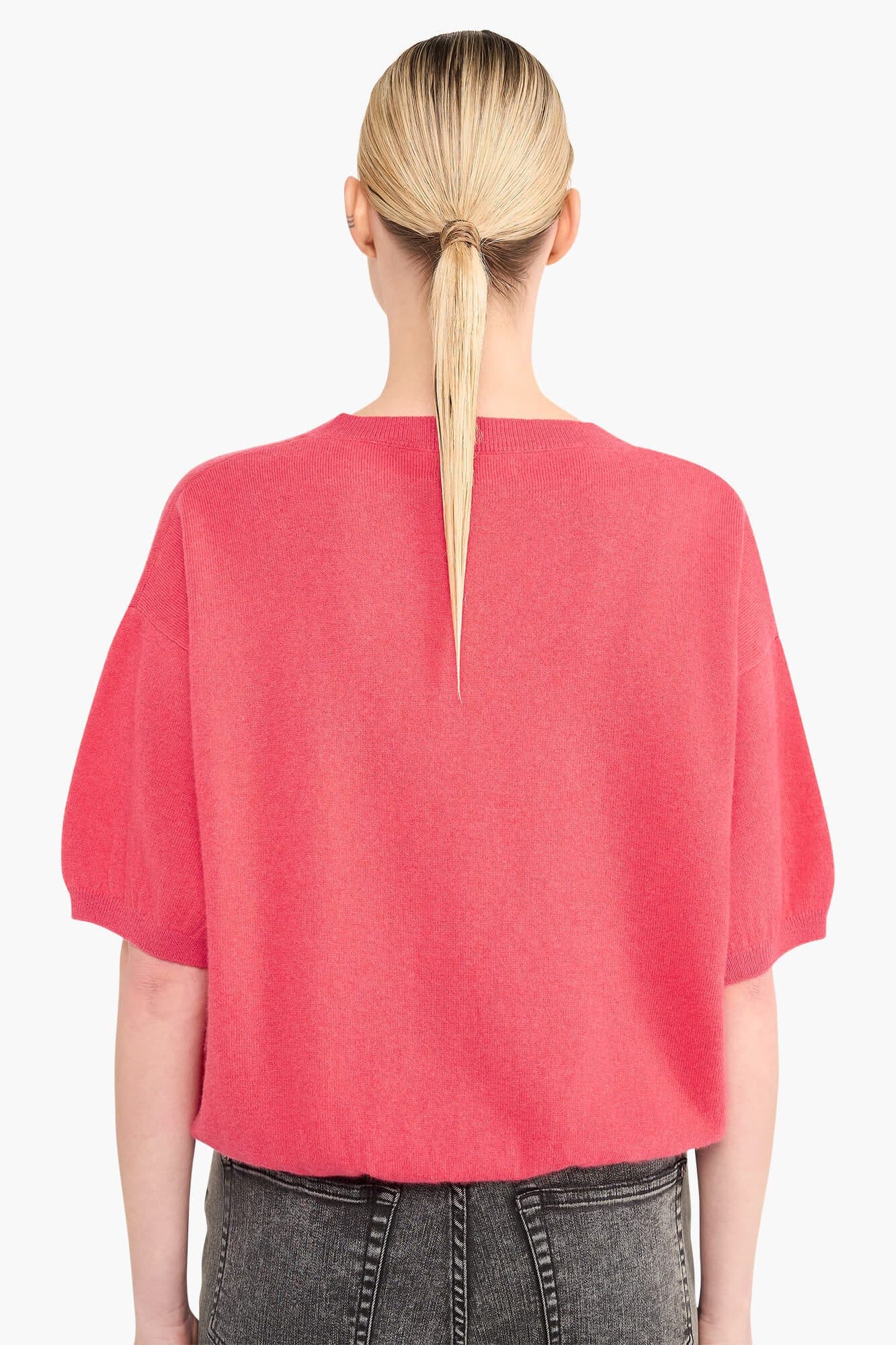 Cashmere Trui Dames Korte Mouw Romeo Coraal - 5