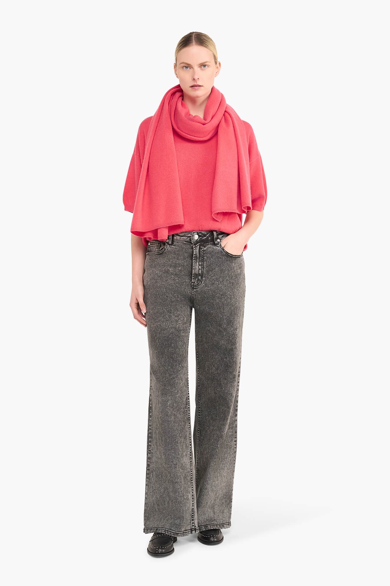 Cashmere Sjaal Dames Santos Coraal - 3