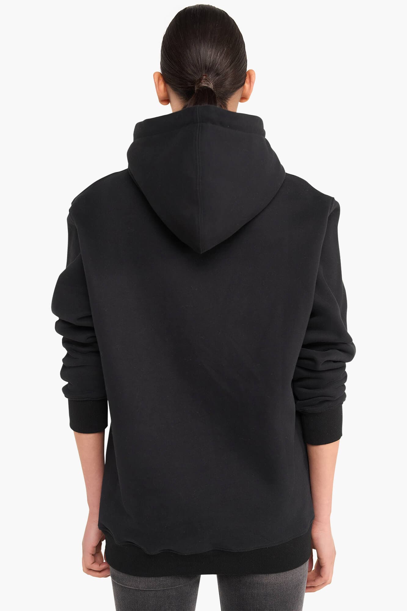 Hoodie Dames Katoen Logo Zilver Scott Zwart - 5