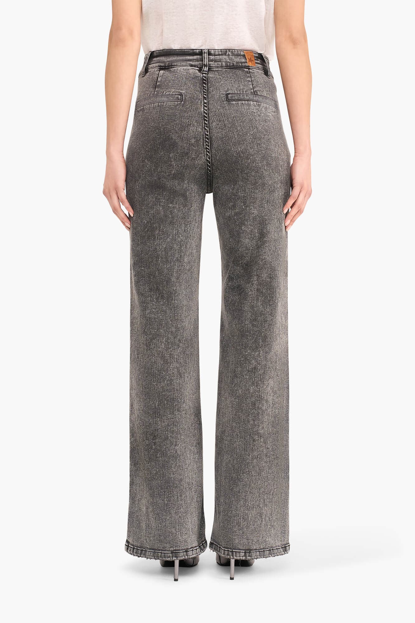 High Rise Dames Jeans Rechte Pijp Flared Jagger Zwart 100 - 5