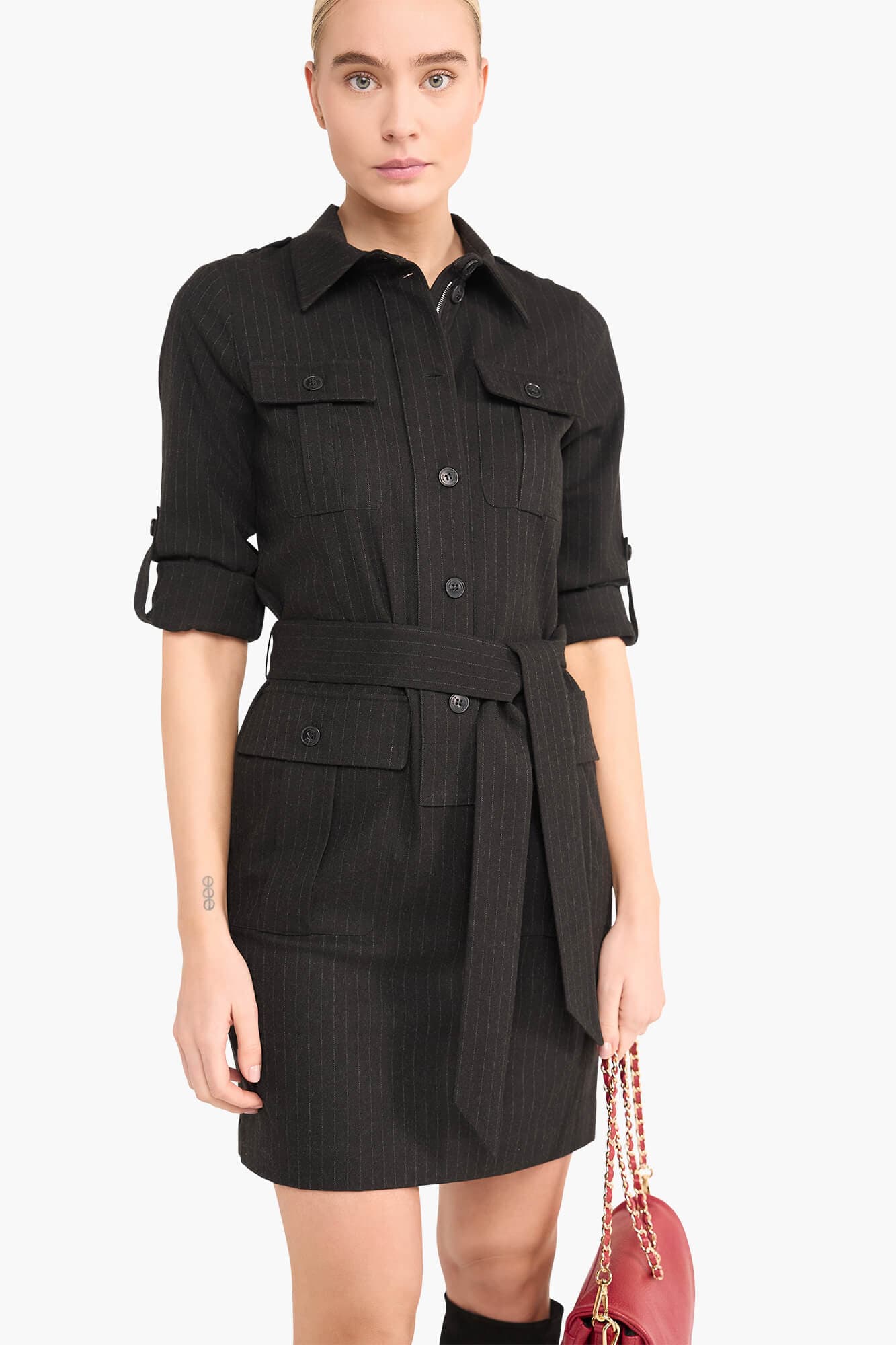 Jurk Riem Streep Chicago Zwart - alternatieve afbeelding