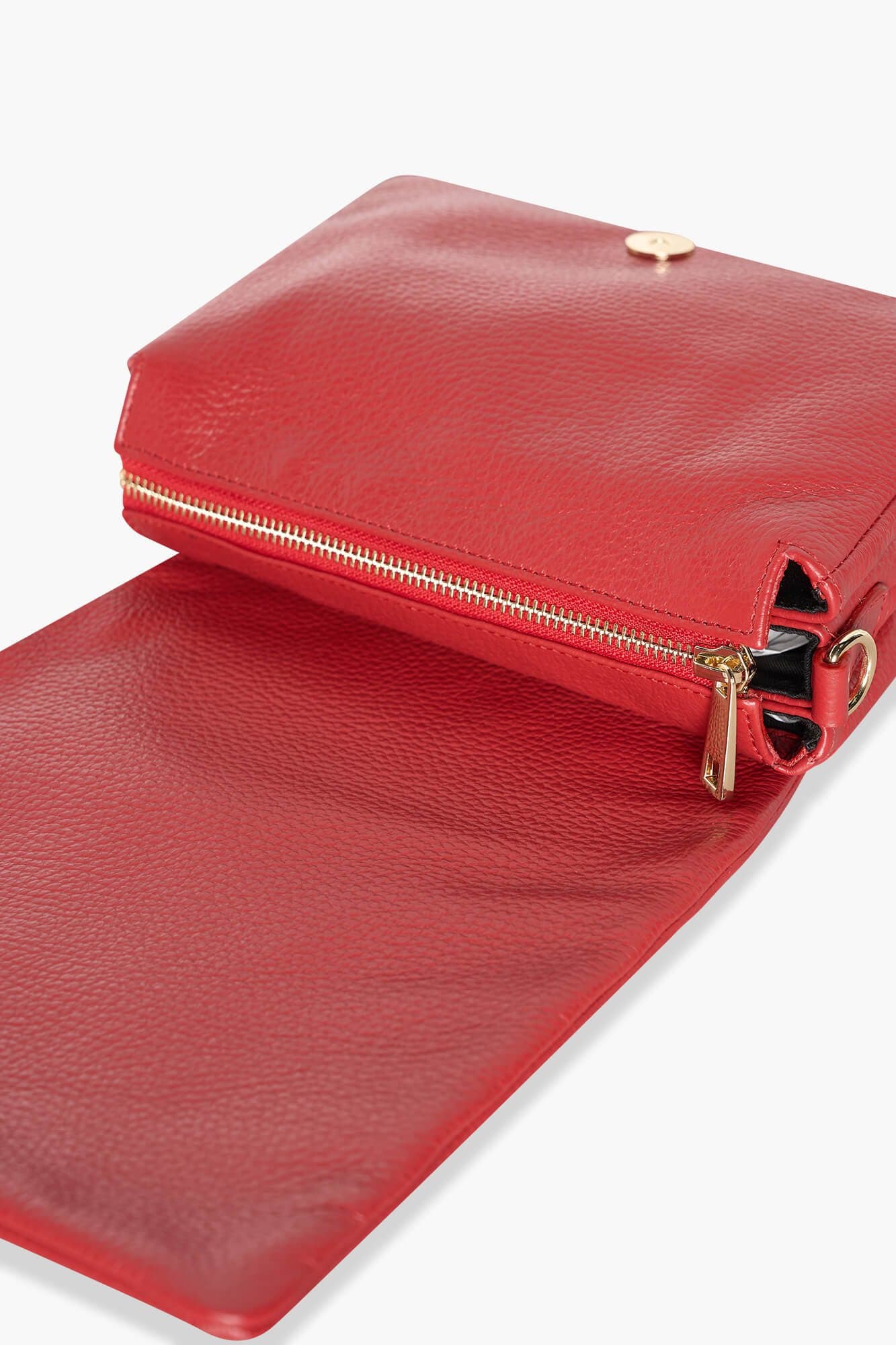 Leren Schoudertas Dames Skylar Rood - 3