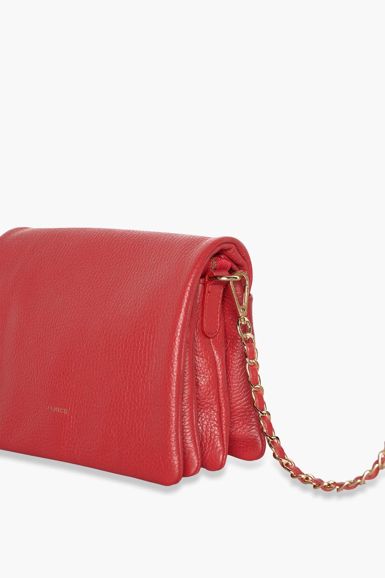 Leren Schoudertas Dames Skylar Rood - 4