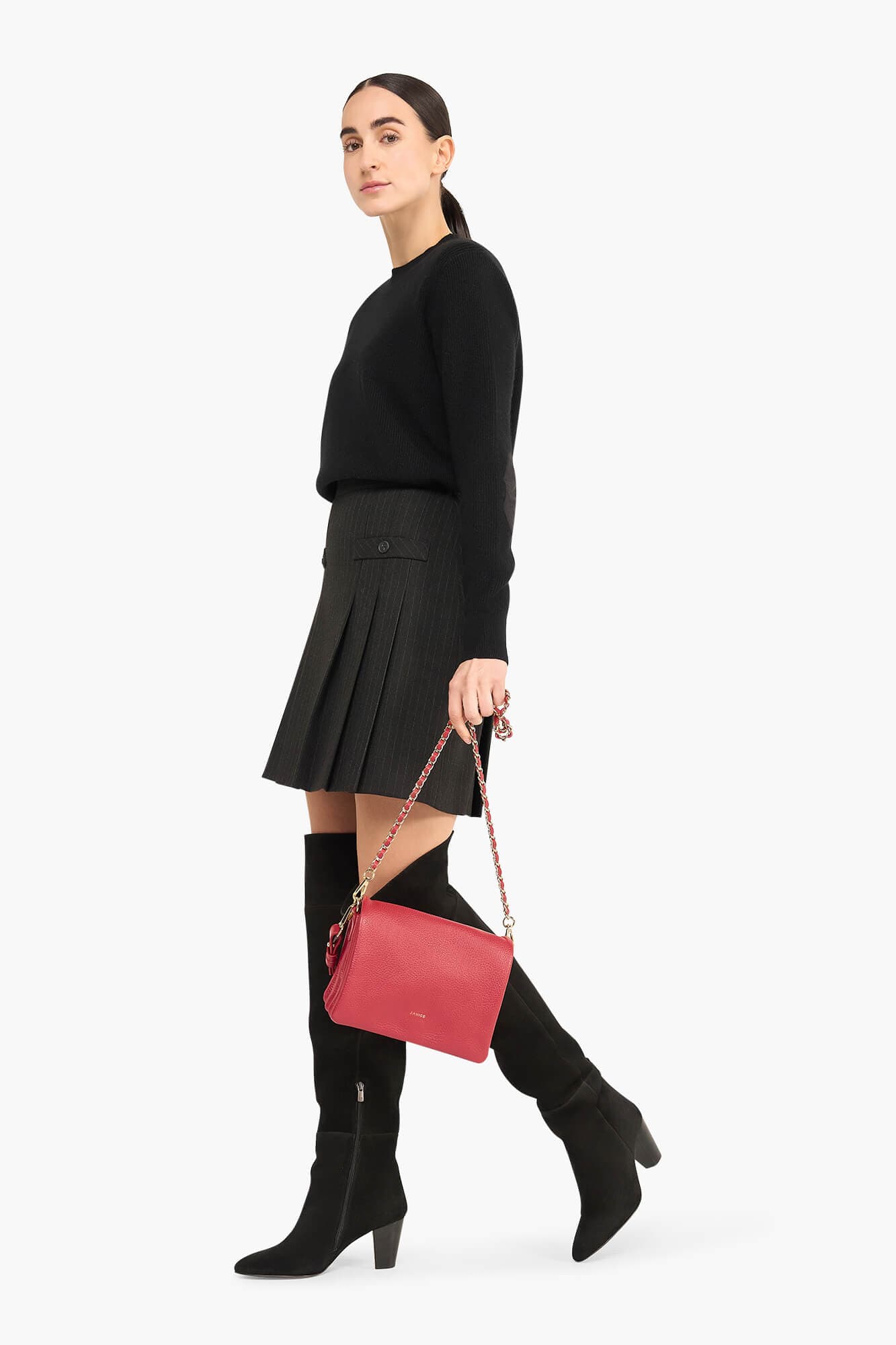 Rokje Plooien Krijtstreep Saint Zwart - alternatieve afbeelding