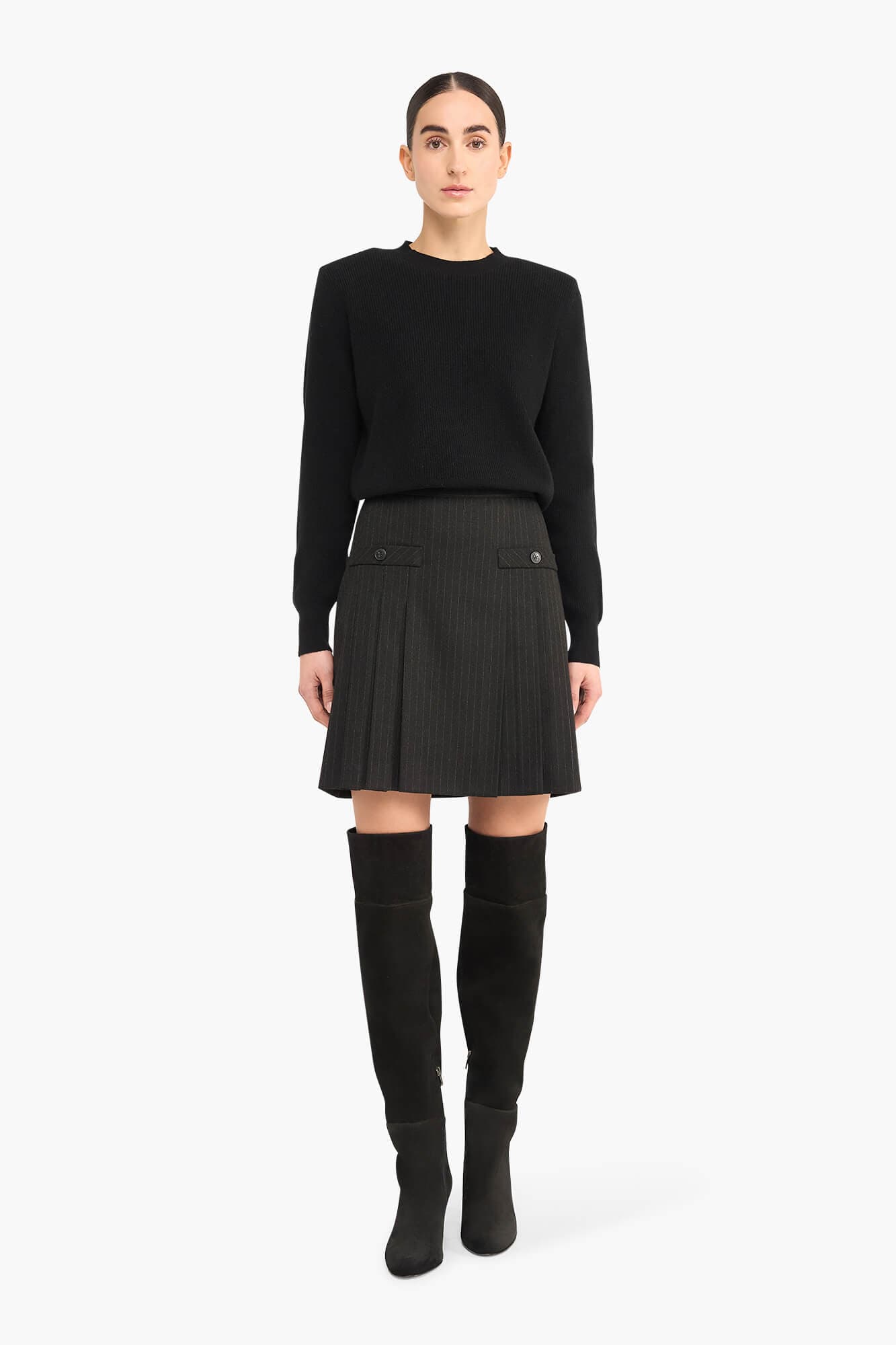 Rokje Plooien Krijtstreep Saint Zwart