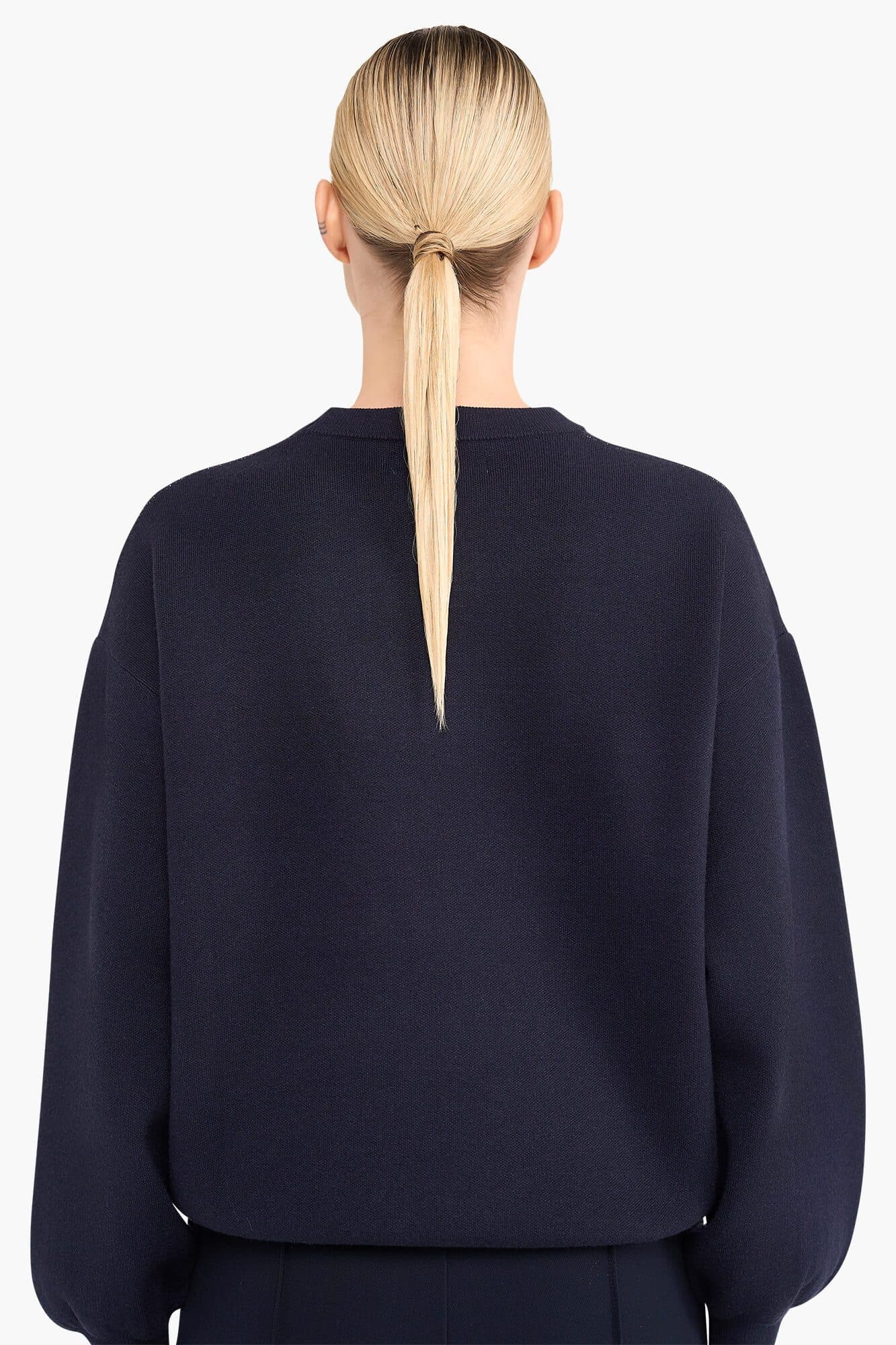 Sweater Dames Gebreid Viscose Logo Andy Blauw - 4