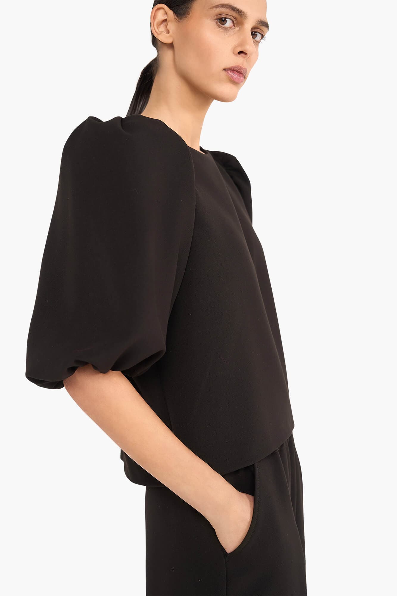 Top Dames Pof Mouw Zayn Zwart - 4