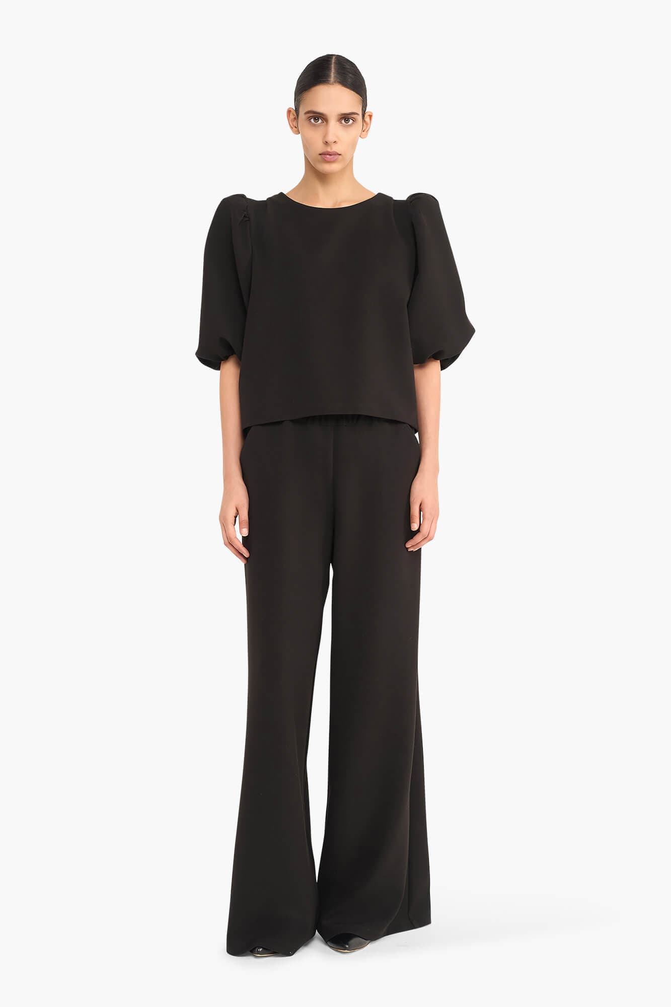 Top Dames Pof Mouw Zayn Zwart