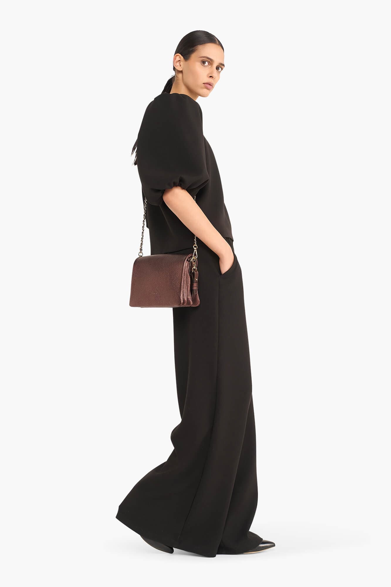 Top Dames Pof Mouw Zayn Zwart - alternatieve afbeelding