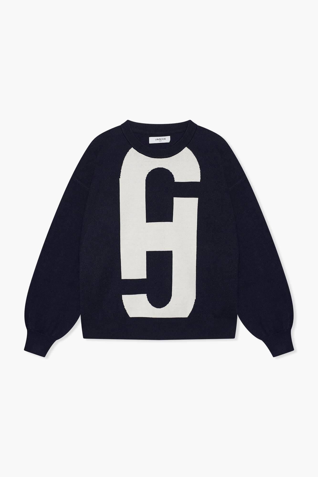 Sweater Dames Gebreid Viscose Logo Andy Blauw - 5