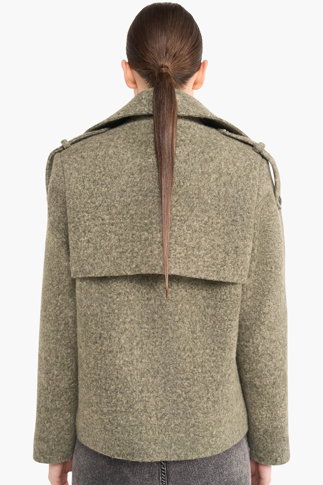 Wollen Jas Dames Kort Jean Groen - 5