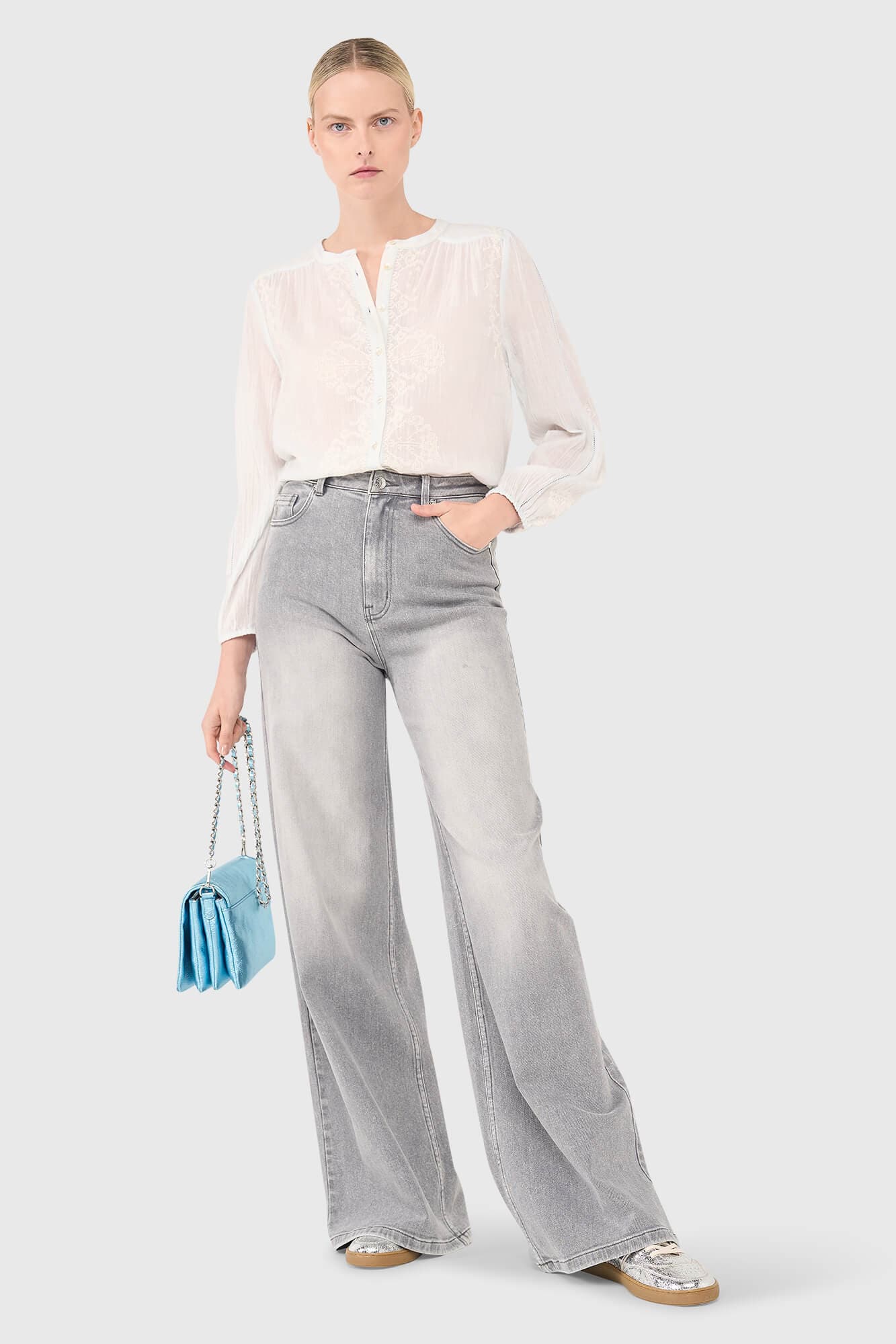 Austin Blouse Licht Blauw - 5