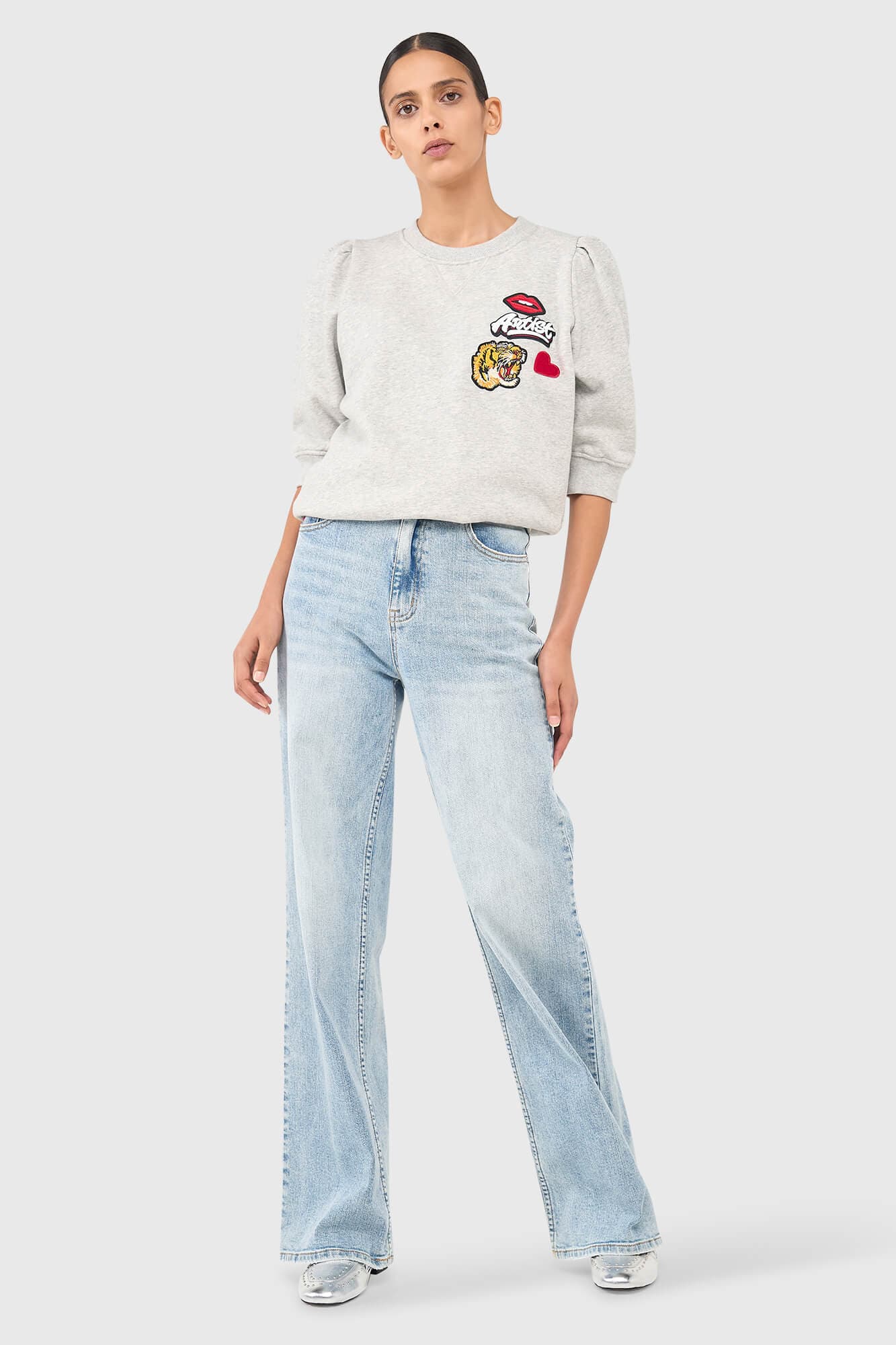 Frank Sweater Grijs Patches - 4