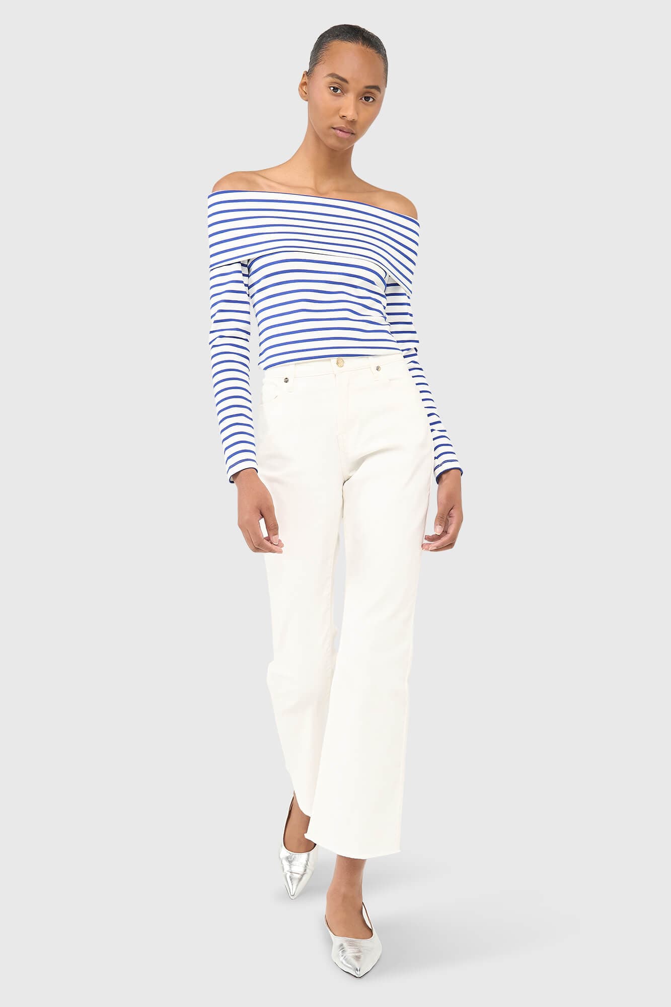 Newton Top Strepen Licht Blauw - 4