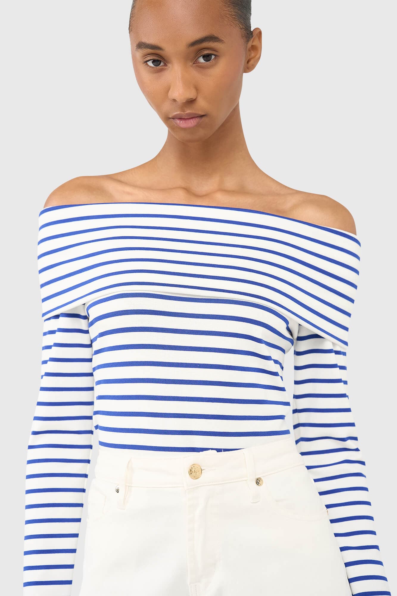 Newton Top Strepen Licht Blauw - 5