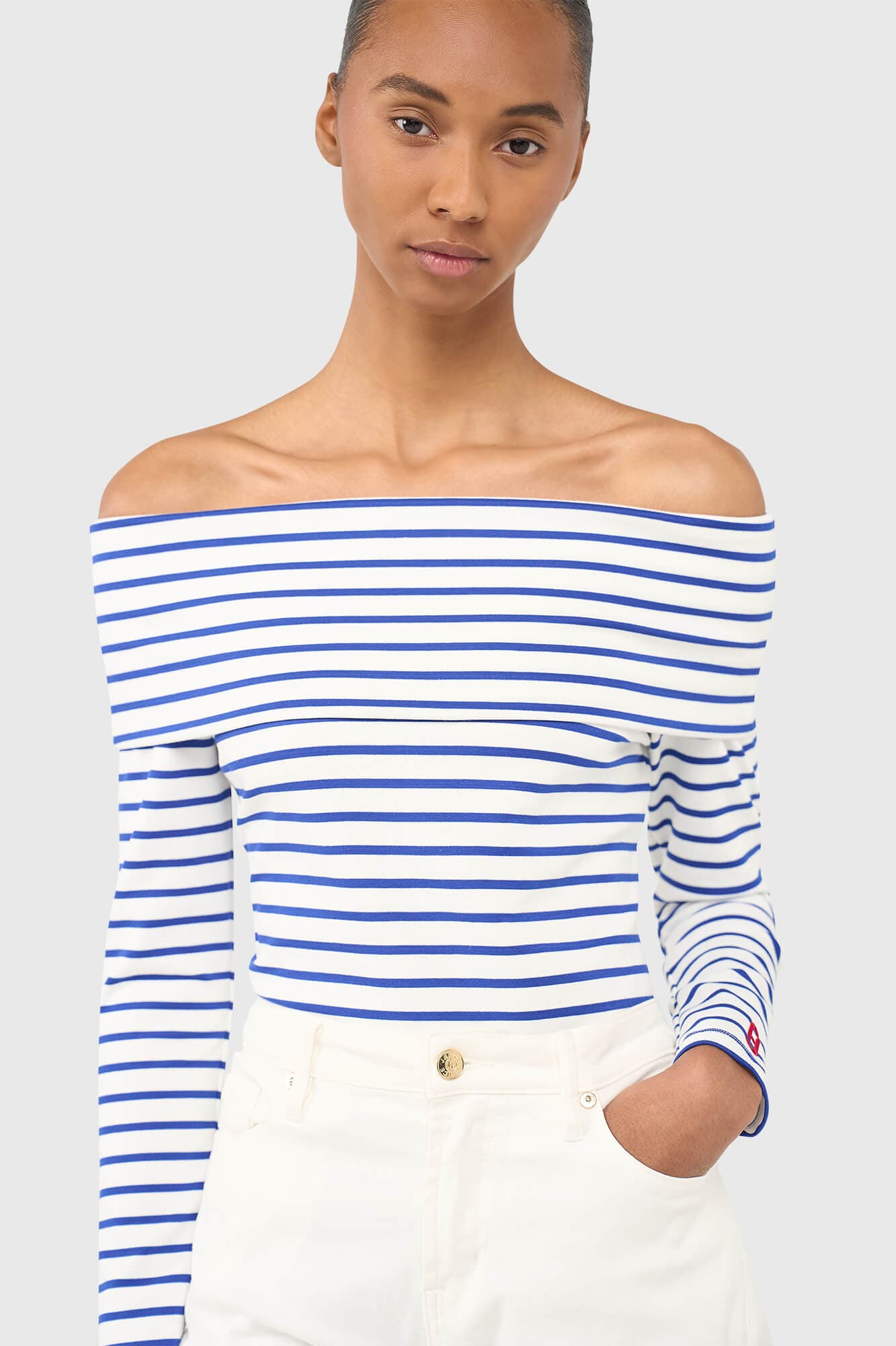 Newton Top Strepen Licht Blauw - alternatieve afbeelding