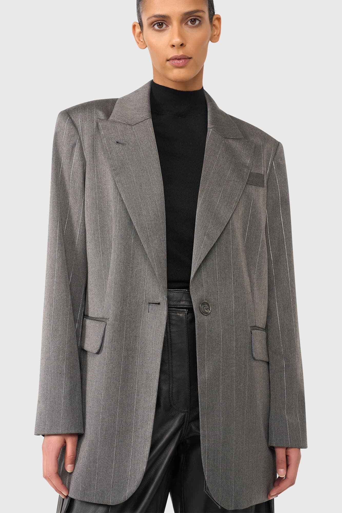 Hank Grijs Streep Lurex - alternatieve afbeelding