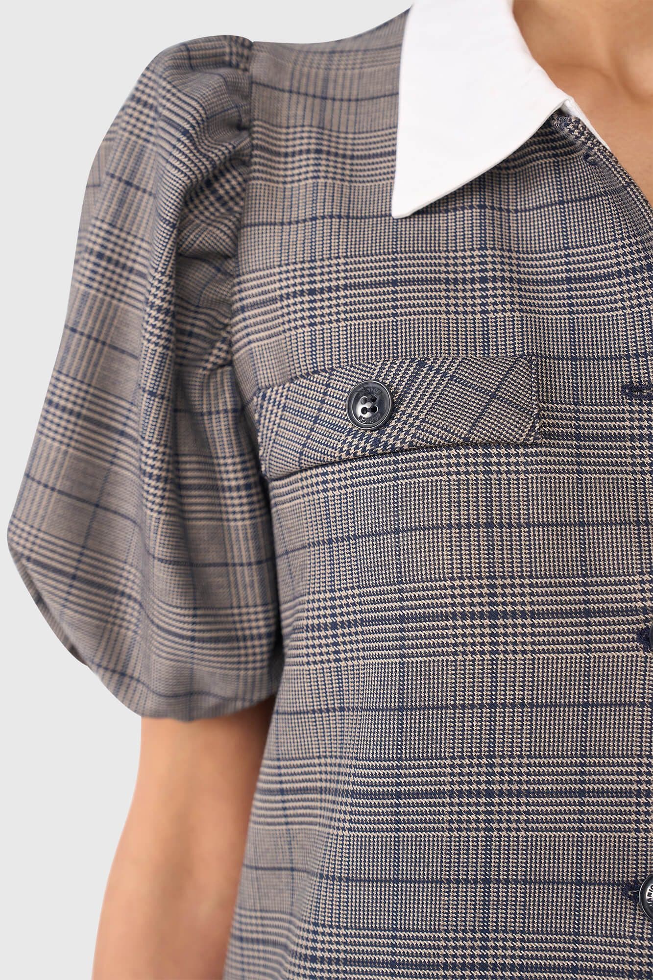 Gibson Blauw Beige Ruit - 3