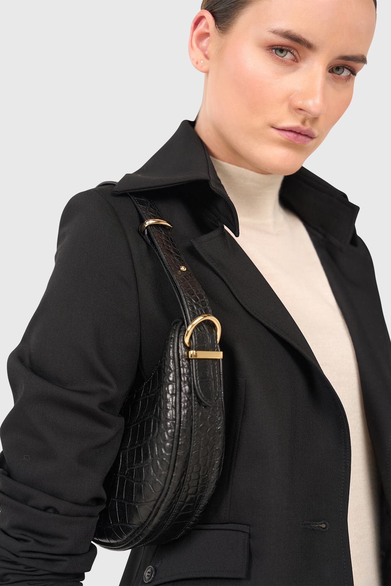 Clyde Zwart Croco - alternatieve afbeelding