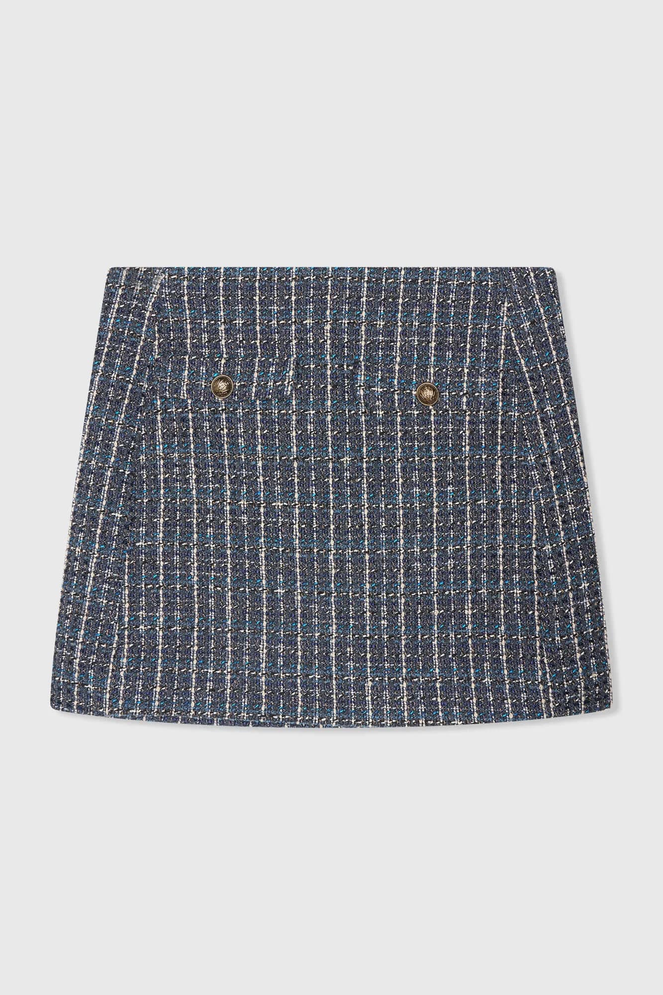 Rok Kort Tweed Nade Blauw - 5