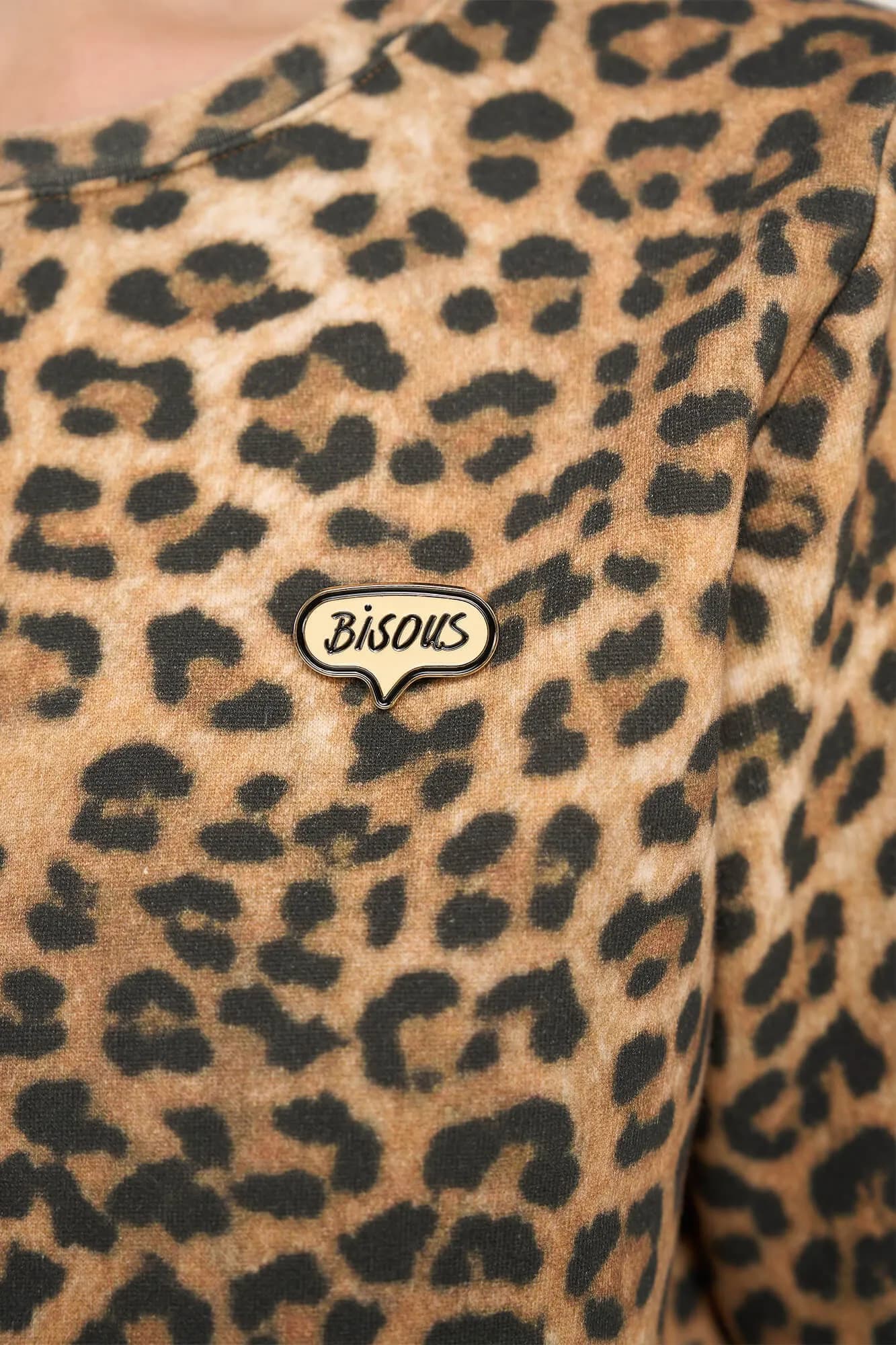 Panterprint Dames Sweater Pof Mouw Katoen Corey - alternatieve afbeelding